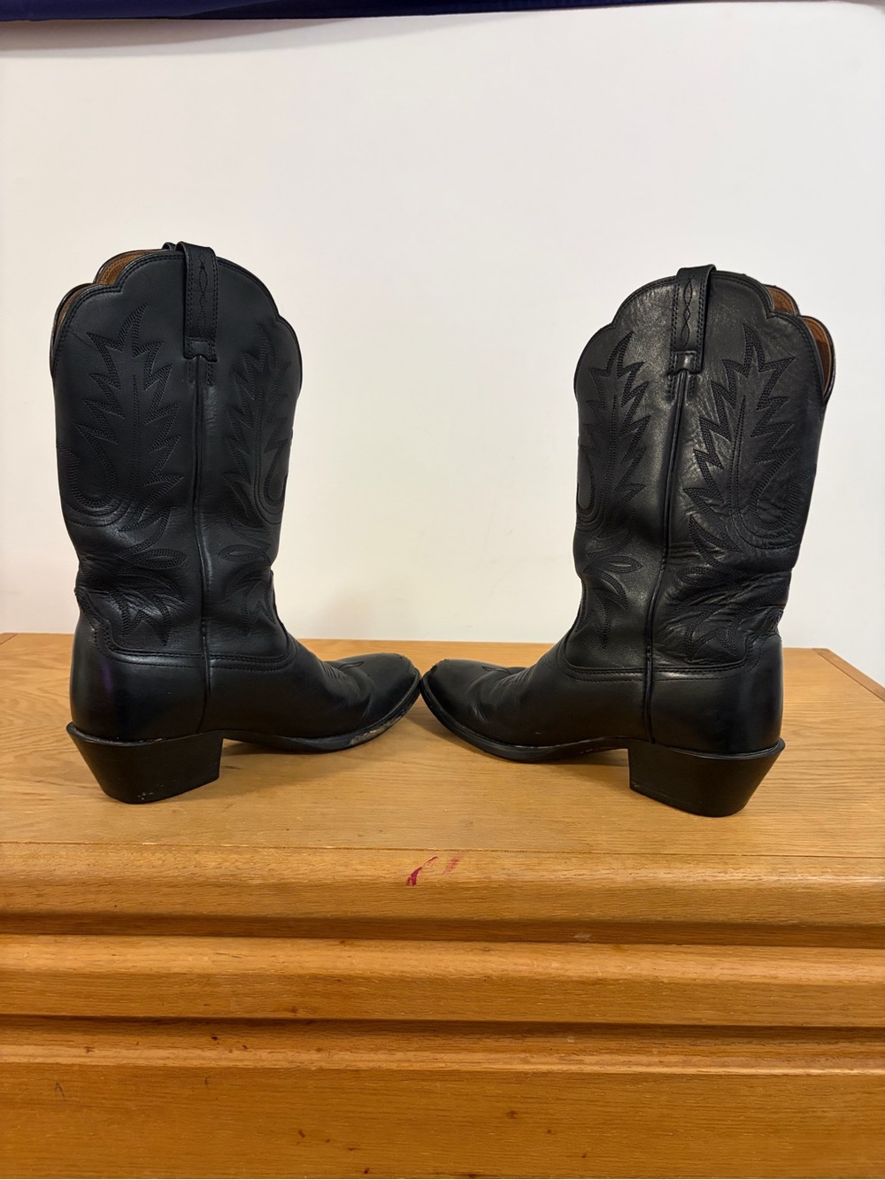 Ariat Heritage R Toe Black Leather Western Cowboy Boots Women’s 7B.